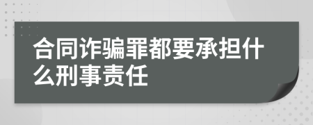 合同詐騙罪都要承擔(dān)什么刑事責(zé)任
