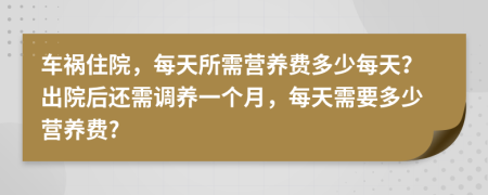 車禍住院，每天所需營養(yǎng)費多少每天？出院后還需調(diào)養(yǎng)一個月，每天需要多少營養(yǎng)費?