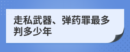 走私武器、彈藥罪最多判多少年