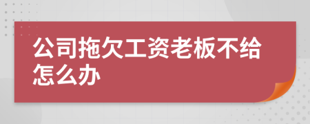 公司拖欠工資老板不給怎么辦