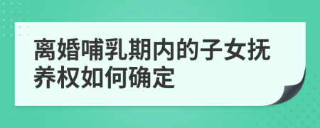 離婚哺乳期內(nèi)的子女撫養(yǎng)權(quán)如何確定