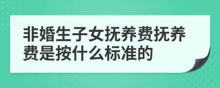 非婚生子女撫養(yǎng)費撫養(yǎng)費是按什么標準的