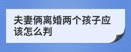 夫妻倆離婚兩個孩子應該怎么判