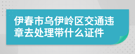 伊春市烏伊嶺區(qū)交通違章去處理帶什么證件