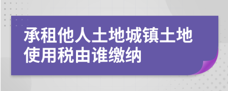承租他人土地城鎮(zhèn)土地使用稅由誰繳納