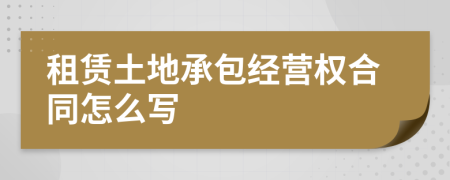 租賃土地承包經(jīng)營(yíng)權(quán)合同怎么寫