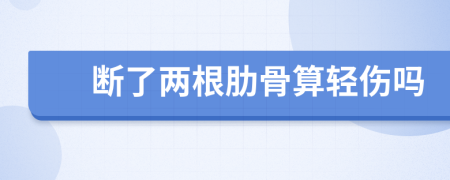 斷了兩根肋骨算輕傷嗎