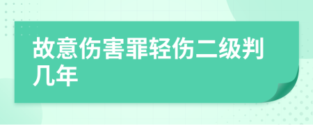 故意傷害罪輕傷二級判幾年