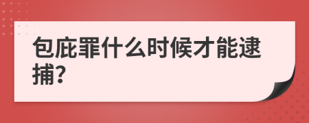 包庇罪什么時候才能逮捕？
