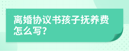 離婚協(xié)議書孩子撫養(yǎng)費怎么寫？