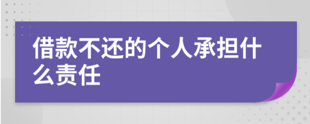 借款不還的個(gè)人承擔(dān)什么責(zé)任