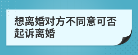 想離婚對方不同意可否起訴離婚