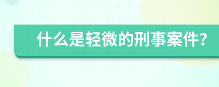 什么是輕微的刑事案件？