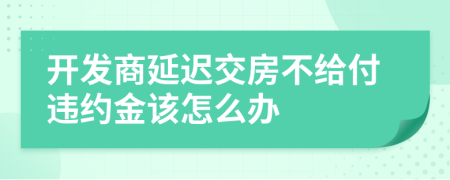 開發(fā)商延遲交房不給付違約金該怎么辦