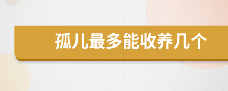 孤兒最多能收養(yǎng)幾個(gè)