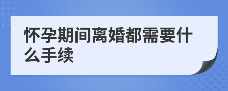 懷孕期間離婚都需要什么手續(xù)