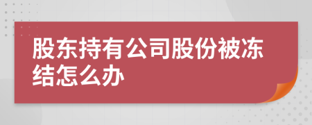 股東持有公司股份被凍結(jié)怎么辦