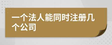 一個法人能同時注冊幾個公司