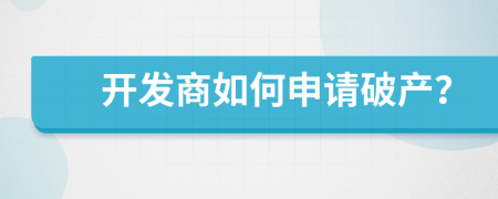 開發(fā)商如何申請破產(chǎn)？