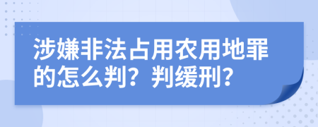 涉嫌非法占用農(nóng)用地罪的怎么判？判緩刑？