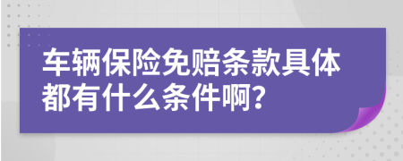 車輛保險(xiǎn)免賠條款具體都有什么條件??？