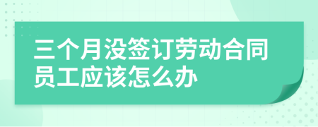 三個(gè)月沒(méi)簽訂勞動(dòng)合同員工應(yīng)該怎么辦