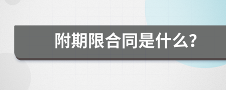 附期限合同是什么？