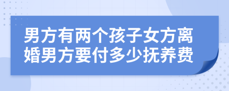 男方有兩個孩子女方離婚男方要付多少撫養(yǎng)費
