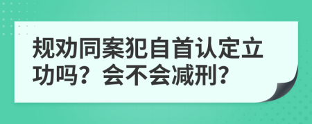 規(guī)勸同案犯自首認(rèn)定立功嗎？會(huì)不會(huì)減刑？