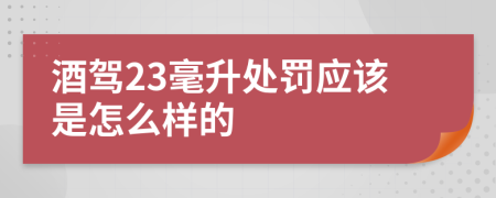 酒駕23毫升處罰應(yīng)該是怎么樣的