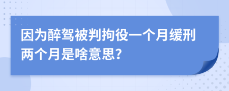 因為醉駕被判拘役一個月緩刑兩個月是啥意思？