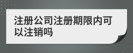 注冊公司注冊期限內(nèi)可以注銷嗎