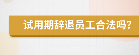 試用期辭退員工合法嗎？