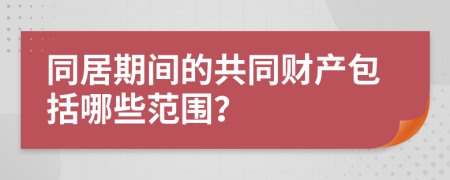 同居期間的共同財(cái)產(chǎn)包括哪些范圍？