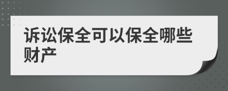訴訟保全可以保全哪些財(cái)產(chǎn)
