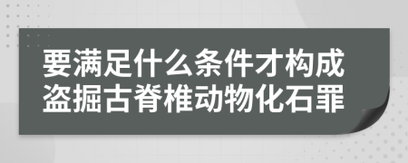 要滿足什么條件才構(gòu)成盜掘古脊椎動(dòng)物化石罪