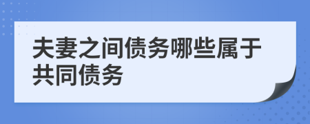 夫妻之間債務哪些屬于共同債務
