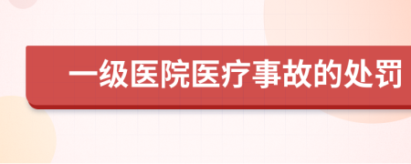 一級(jí)醫(yī)院醫(yī)療事故的處罰