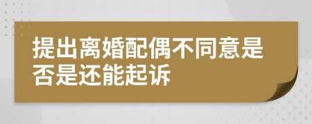 提出離婚配偶不同意是否是還能起訴