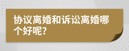 協(xié)議離婚和訴訟離婚哪個(gè)好呢？