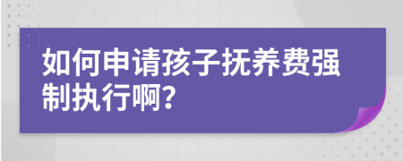 如何申請(qǐng)孩子撫養(yǎng)費(fèi)強(qiáng)制執(zhí)行??？