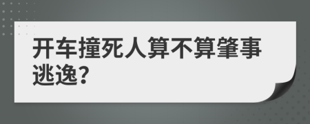 開車撞死人算不算肇事逃逸？