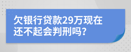 欠銀行貸款29萬現(xiàn)在還不起會判刑嗎？