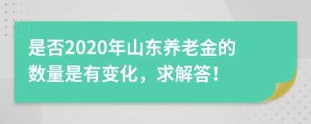 是否2020年山東養(yǎng)老金的數(shù)量是有變化，求解答！