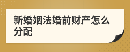 新婚姻法婚前財產(chǎn)怎么分配