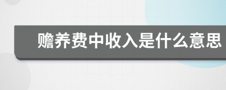 贍養(yǎng)費(fèi)中收入是什么意思
