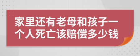 家里還有老母和孩子一個(gè)人死亡該賠償多少錢