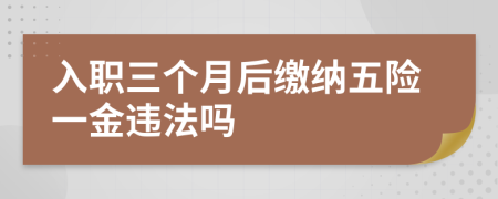 入職三個月后繳納五險一金違法嗎