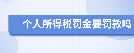 個(gè)人所得稅罰金要罰款嗎