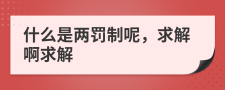 什么是兩罰制呢，求解啊求解
